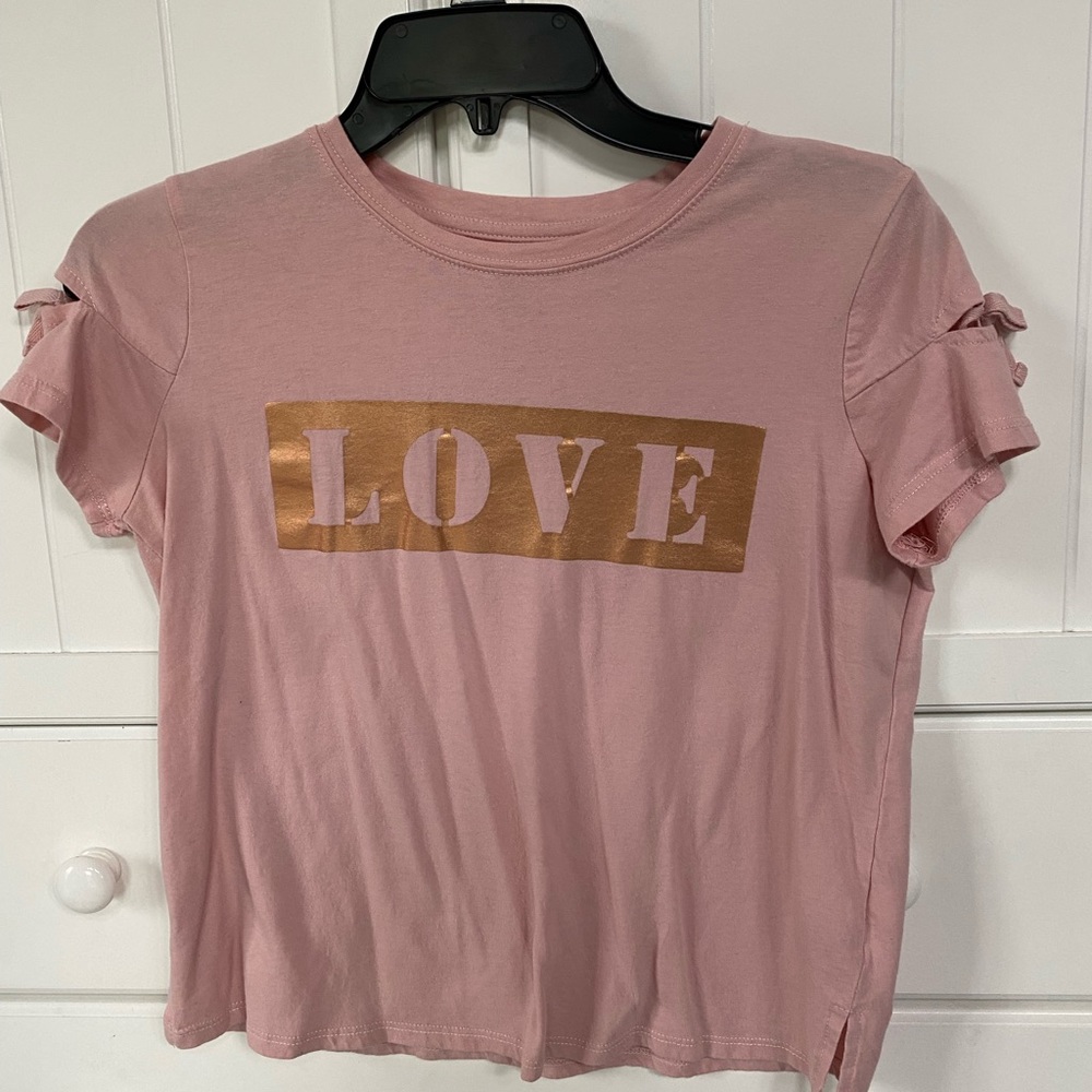 Justice pink “ Love “ T-shirt